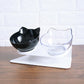 New Inclined Food Cat Ear Oblique Mouth Transparent Single Pet Bowl
